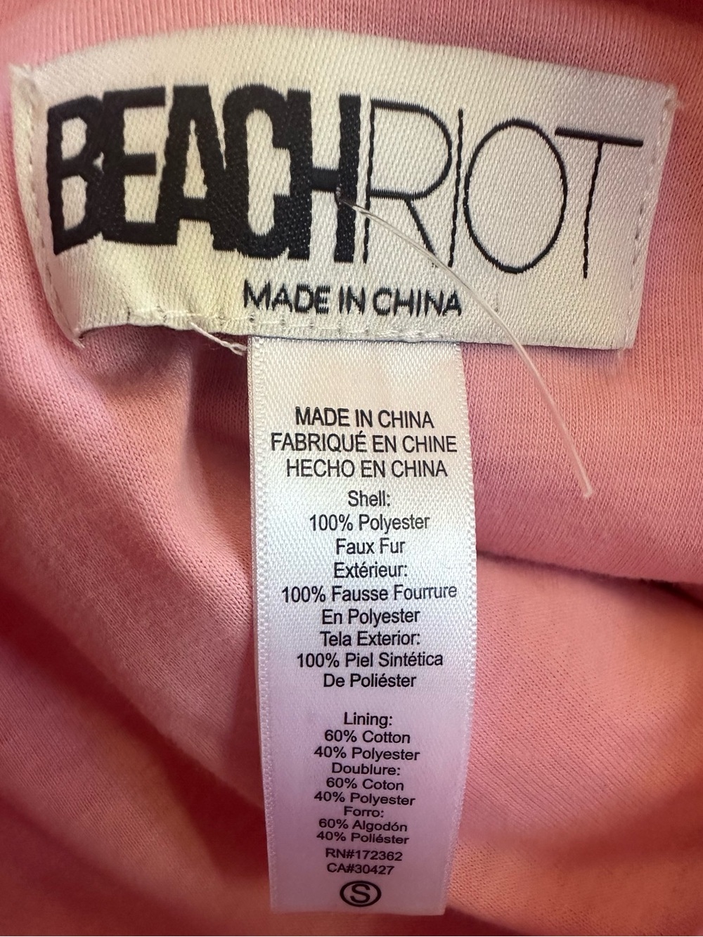 Beach Riot Leona Slopes Sherpa 1/4 Zip Pullover Pink Blue Ski Print Small EUC! - Picture 7 of 10
